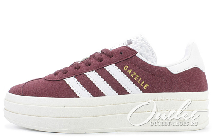Кроссовки Adidas Gazelle Bold Shadow Red  HQ6892 бордовые