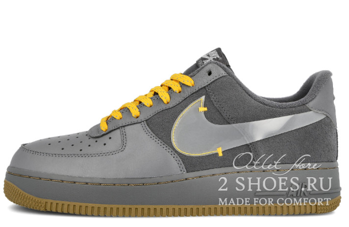 Кроссовки Nike Air Force 1 Low Premium Cool Grey Pure Platinum CQ6367-001 серые, кожаные
