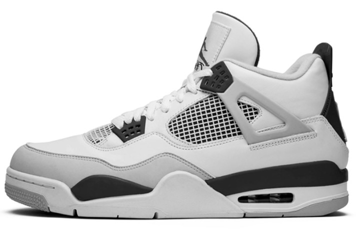 Кроссовки Nike Air Jordan 4 (IV) White Military Black DH6927-111 белые, кожаные