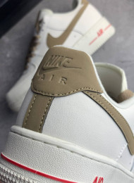 Кроссовки Nike Air Force 1 Low ID White Brown Red живое фото 4