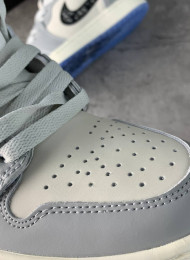 Кроссовки Nike Air Jordan 1 High Dior Wolf Grey  живое фото 3