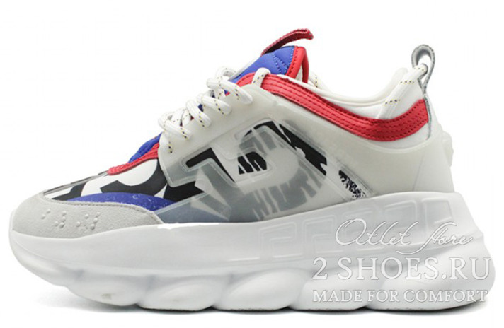 Кроссовки Versace Chain Reaction 2 White Multicolor  белые